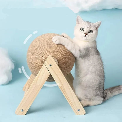 Cat Cratchers Ball Toys Sisal and Wood Stable Triangle Cats Indoor Stuff Sturdy Scratching Cool Scratch on Stand Spin
