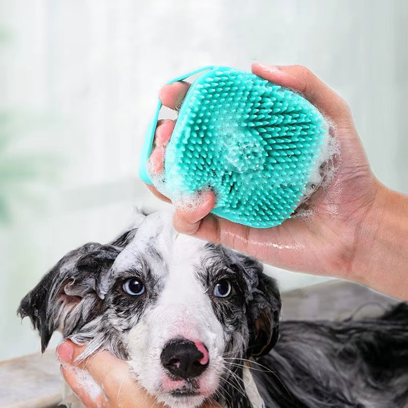 Cepillo De Baño Para Mascotas, Masajeador De Silicona Suave, Gel De Ducha, Herramientas De Limpieza, Peine, Suministros De Aseo Para Perros Y Gatos