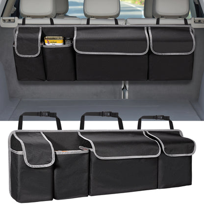 Organizador De Maletero De Coche Para Asiento Trasero De SUV, Organizador Colgante Para Camión SUV, Actualización MPV, Bolsas De Almacenamiento Para Asiento Trasero Con 4 Bolsillos De 39X14 Pulgadas